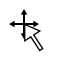 カーソルの形　十字の矢印